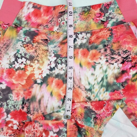 Athleta Brooklyn Printed Floral Shorts Womens 2 Pink Orange Zip Pocket Active - Picture 8 of 9
